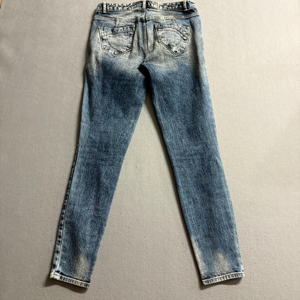 Karen Millen Skinny Jeans Womens US 6 Blue Acid Wash Denim Stretch