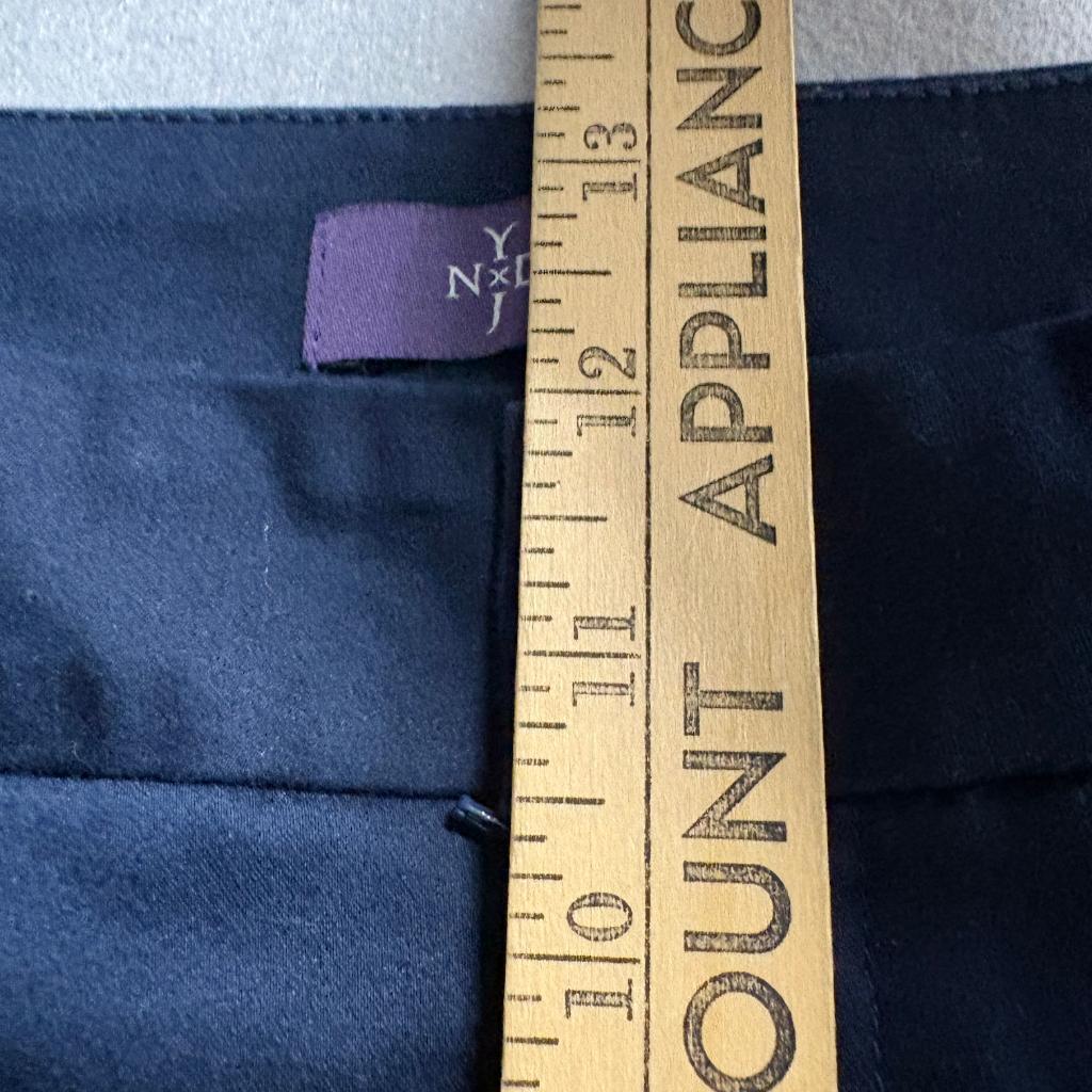 NYDJ Womens Pants Size 16 Navy Blue Cotton Blend Stretch Ankle Dress Pants