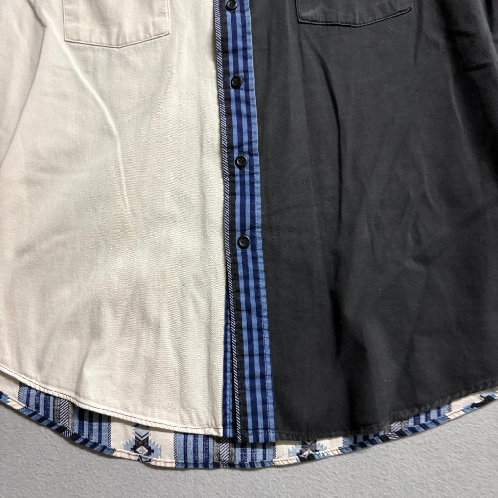 Panhandle Slim Western Shirt Mens Large Colorblock Southwestern Aztec Blue