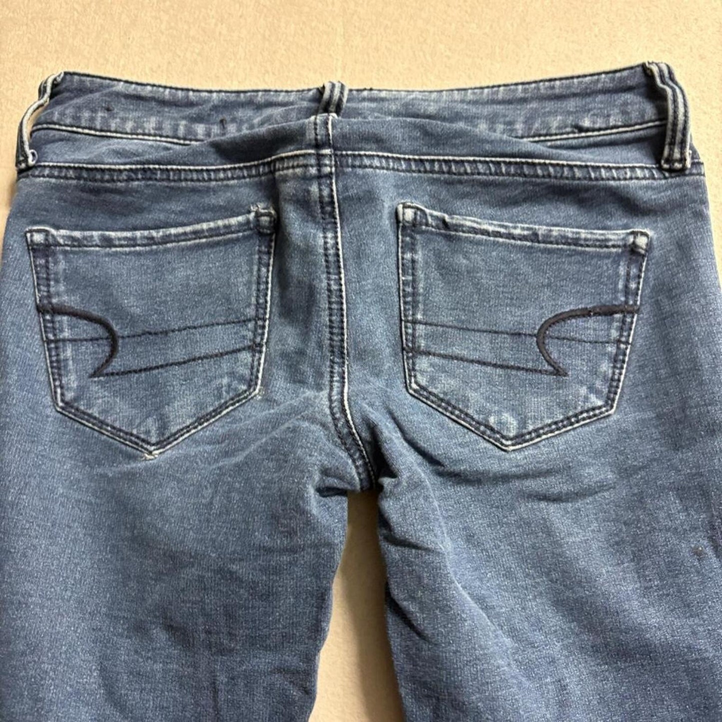 American Eagle Stretch Jegging Jeans Womens Size 0 Regular Blue Denim Low Rise