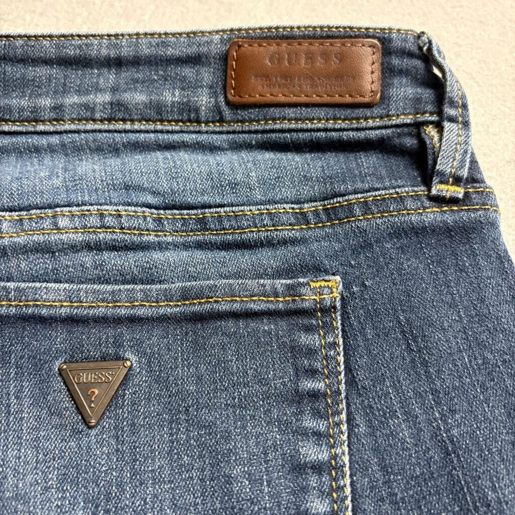Guess Boot Low Jeans Womens 32 Blue Denim Low Rise Bootcut Stretch