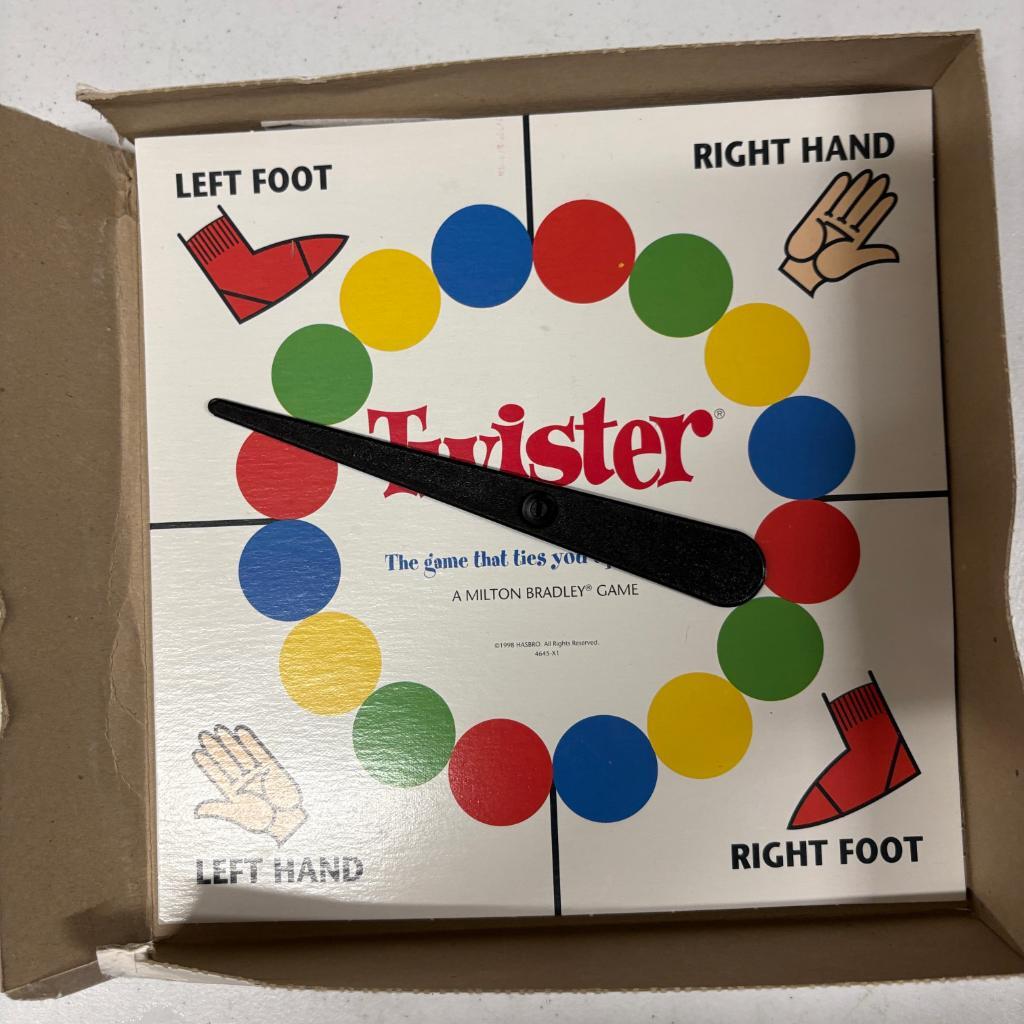 Vintage Twister Game 1998 Milton Bradley Hasbro 4645 Complete Retro Party Board
