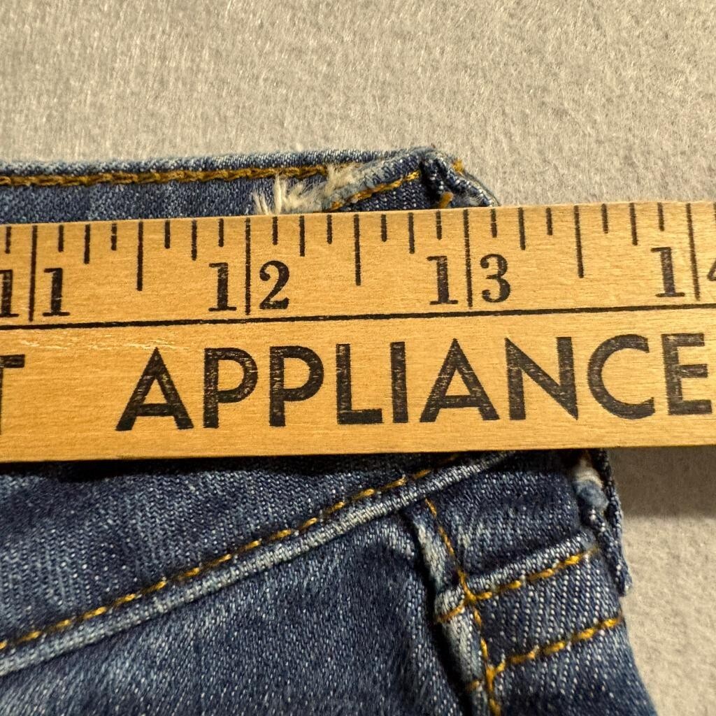 H&M Divided High Waisted Crop Jeans Womens Size 4 Blue Denim Raw Hem Stretch
