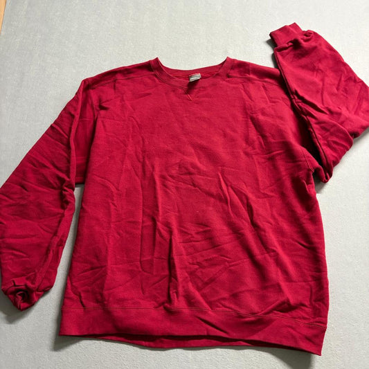 Pro Spirit Blank Crewneck Sweatshirt Mens XL Red Cotton Blend Fleece Pullover