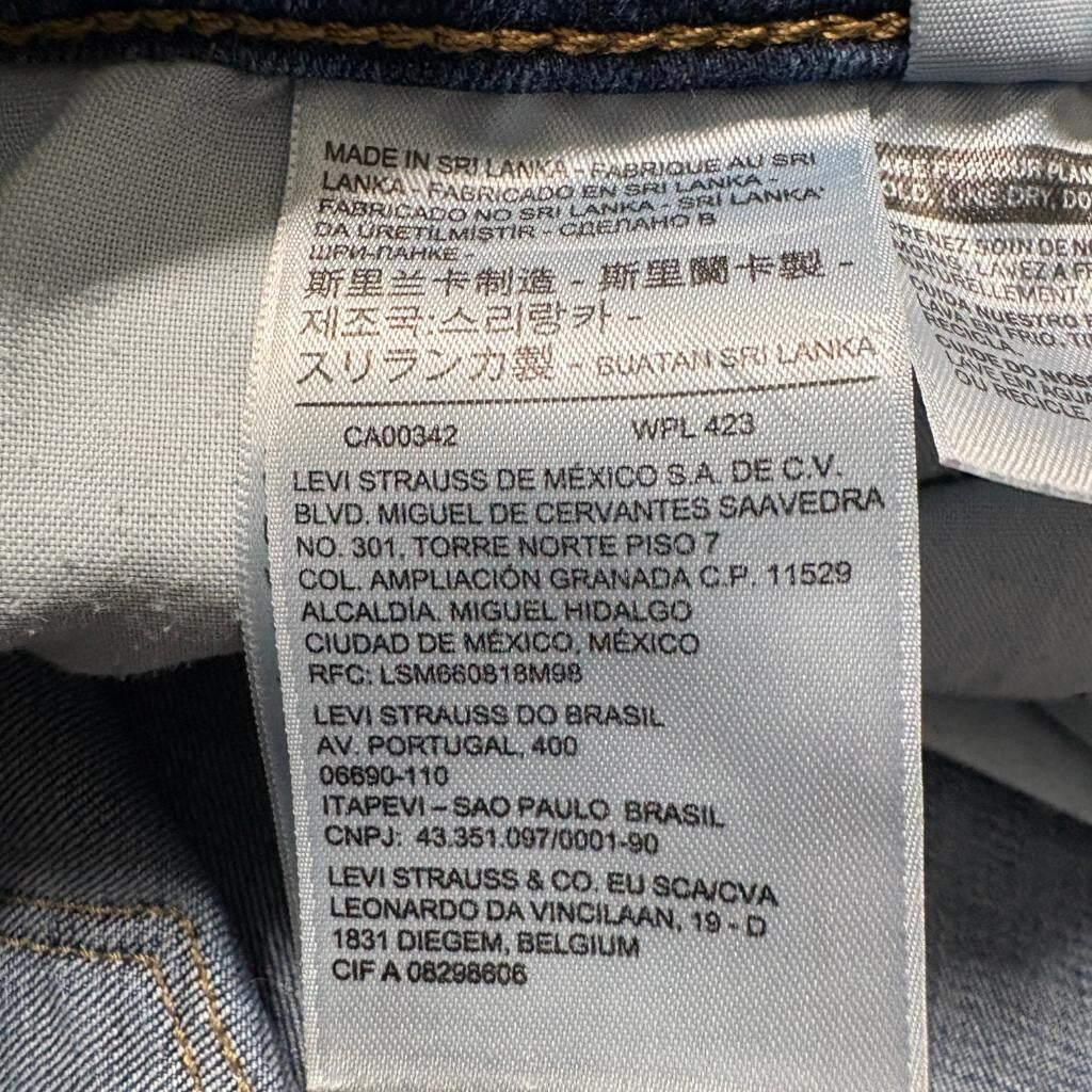 Levi's Classic Straight Jeans Womens 22W S Blue Denim Stretch Plus Size 22 Short
