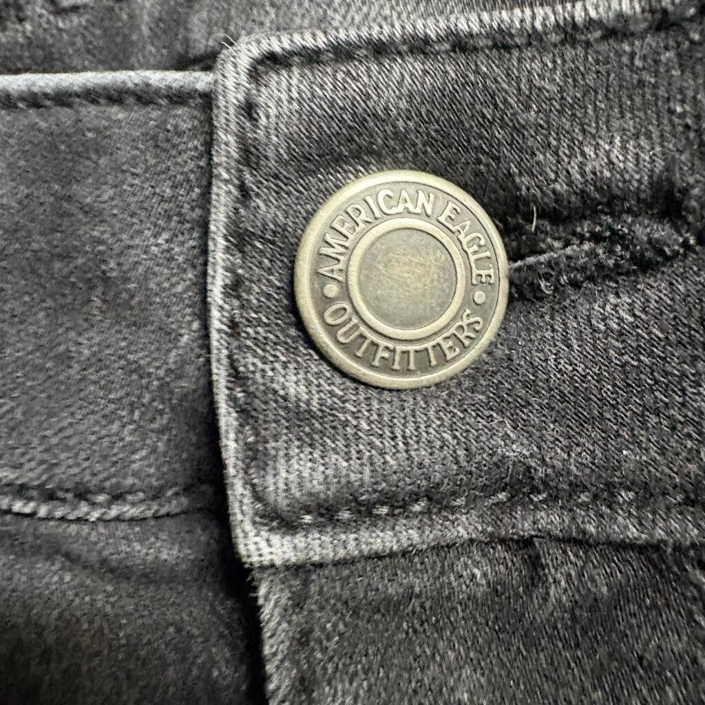 American Eagle Jeans Womens 2 Short Black Denim Skinny High Rise Stretch