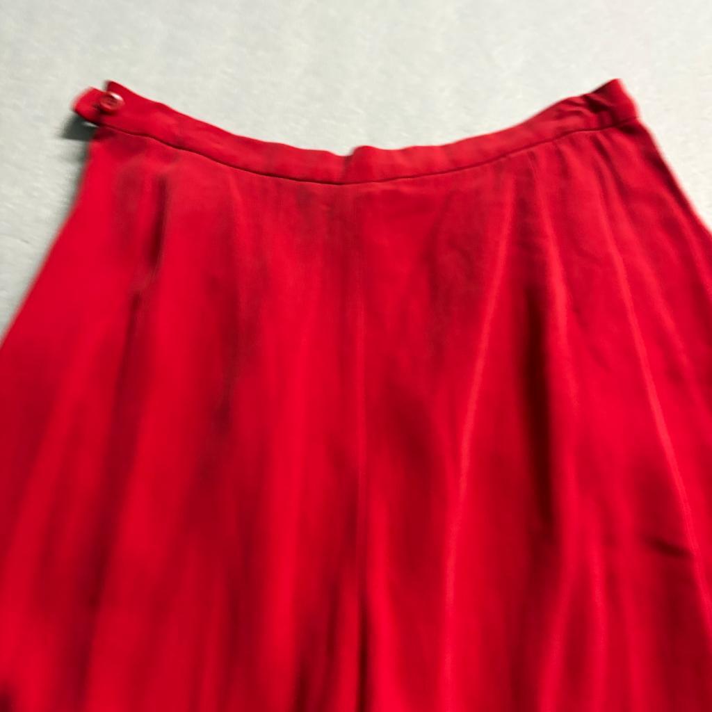 Peter Nygard Silk Pants Womens 12 Red Wide Leg Pleated High Rise Dress Trousers