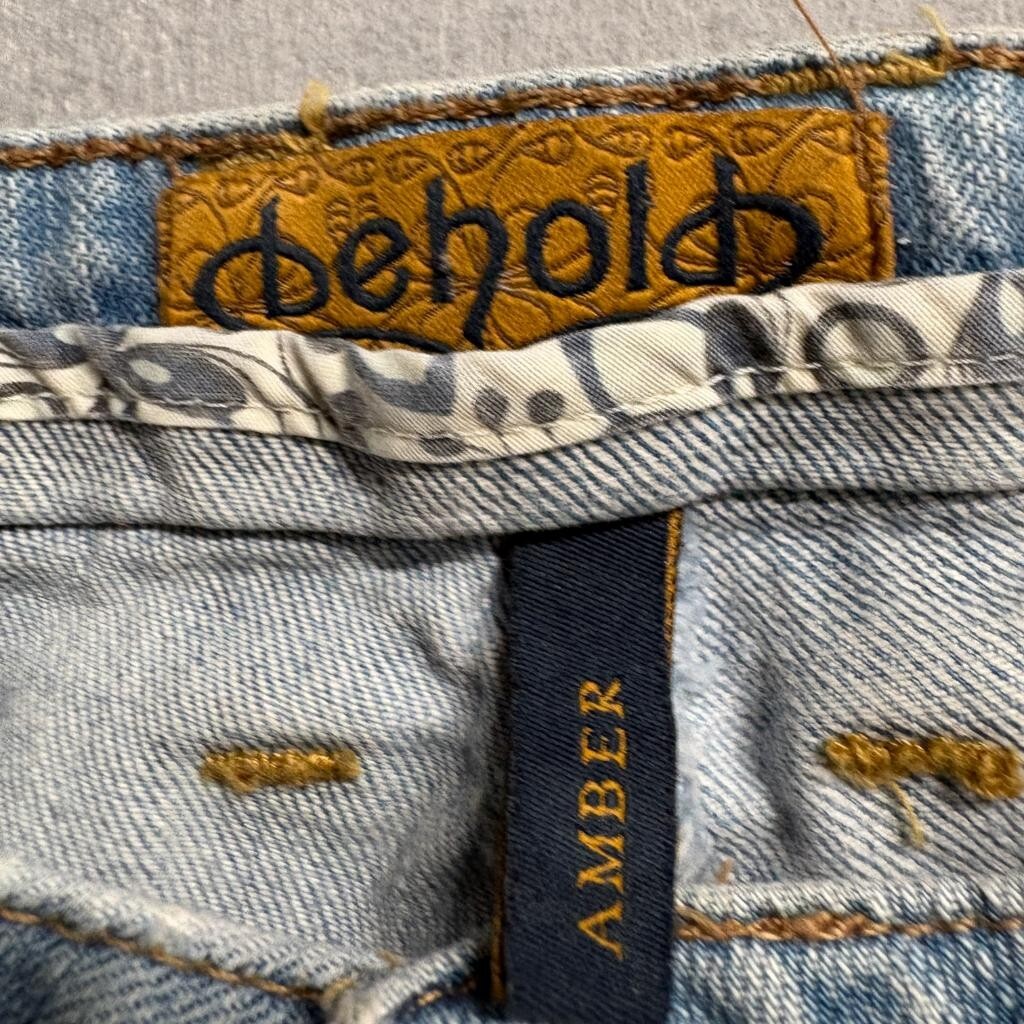 Behold Amber Flare Leg Jeans Juniors Size 5 Light Wash Denim Low Rise