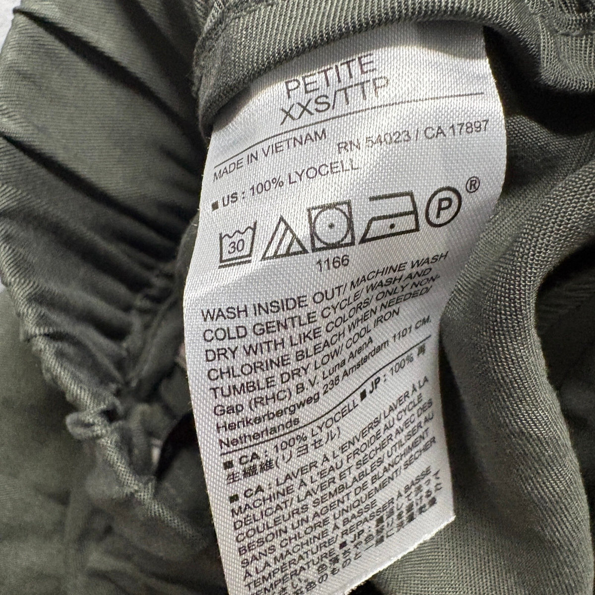 Banana Republic Petite XXS Cargo Jogger Pants Olive Green Lyocell Elastic Waist