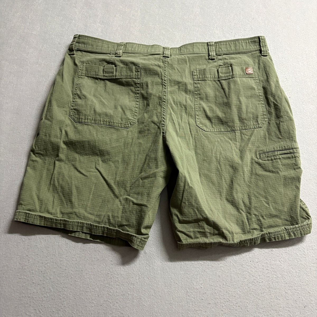 Weatherproof Mens Stretch Cargo Shorts Size 40 Green Ripstop Outdoor Utility