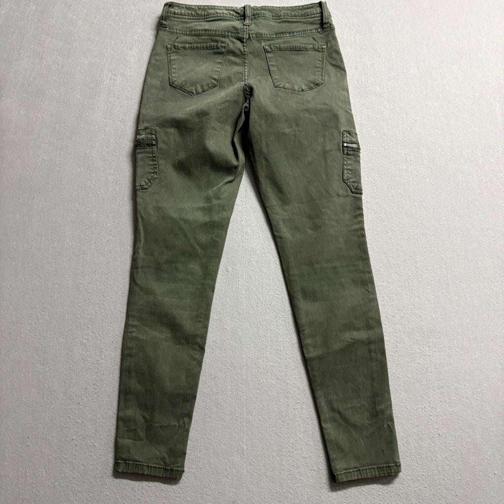 Mossimo Denim Womens Mid Rise Jegging Size 2 26 Green Utility Cargo Pants