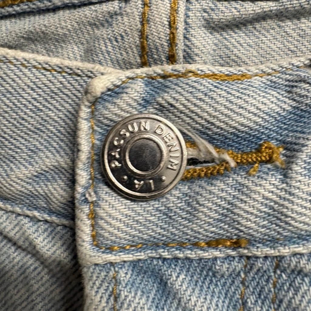 PacSun Dad Jean Womens Size 28 Light Wash Distressed Ripped Denim High Rise