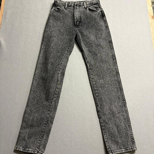 Vintage Wrangler 14MWZBF Acid Wash Jeans Womens Size 9x34 Gray Denim Made in USA