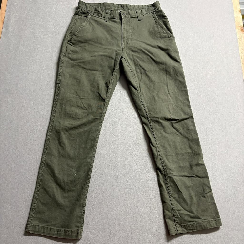 Eddie Bauer Canvas Utility Pants Mens 32x32 Green Cotton Blend Workwear