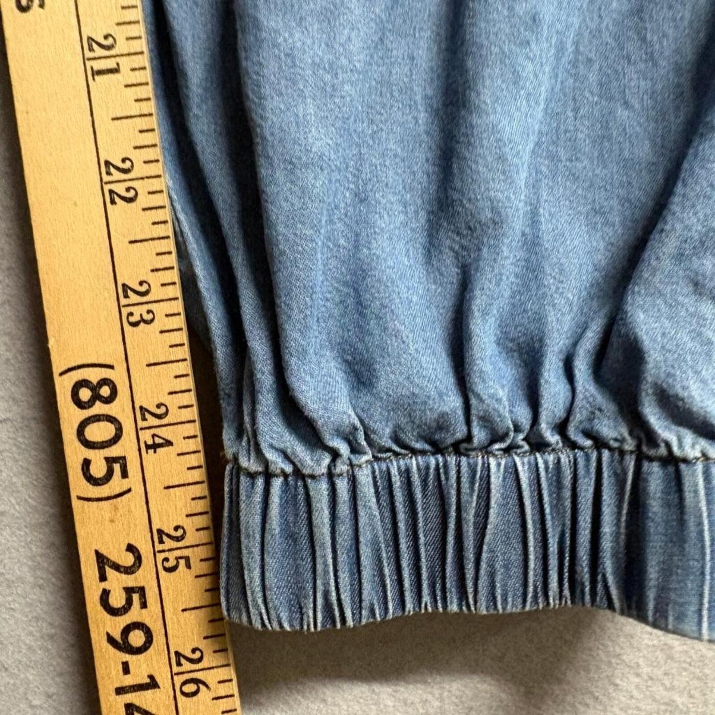 Malibu Bum Womens Blue Tencel Denim Cargo Jogger Pants Size S Drawstring Waist