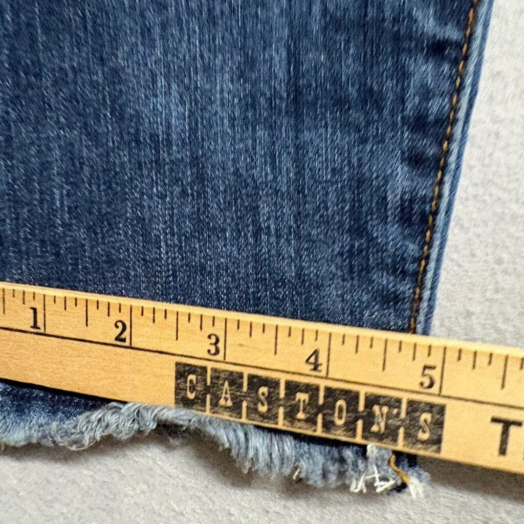 Kut from the Kloth Skinny Jeans Womens Size 8 Blue Raw Frayed Hem Stretch Denim