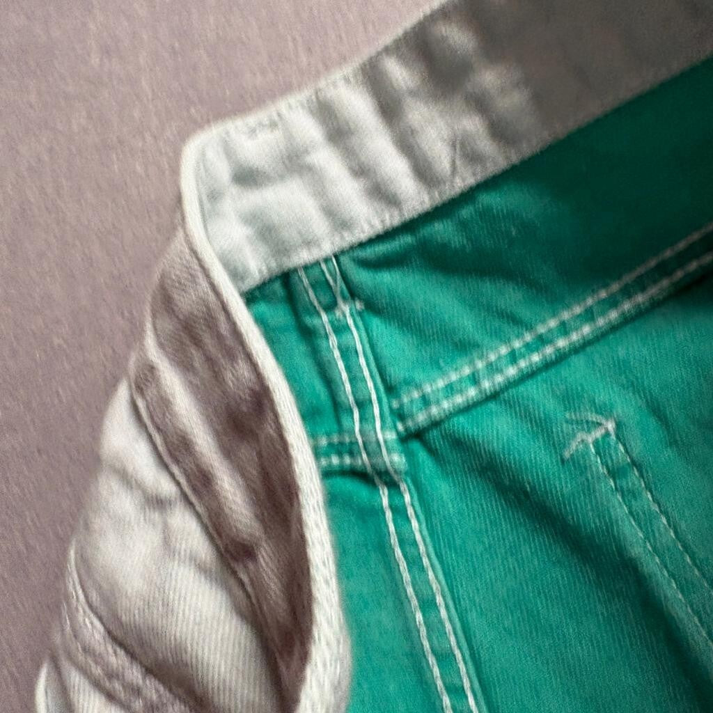 Shein Distressed Jeans Womens Medium Light Wash Green Underlay Ripped Wide Leg