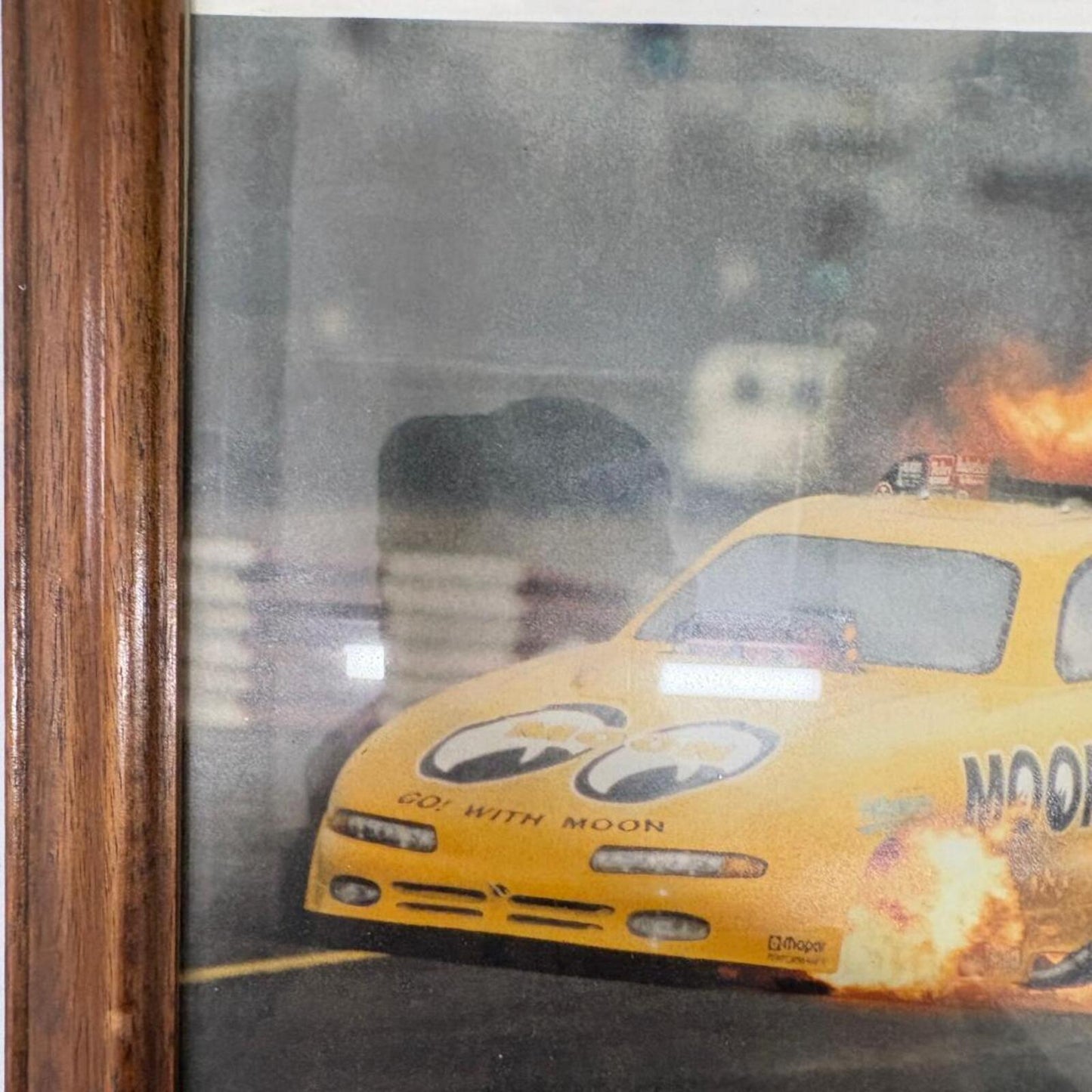 Kenji Okazaki Mooneyes NHRA Funny Car Fire Burnout Framed Photo Print 8x10