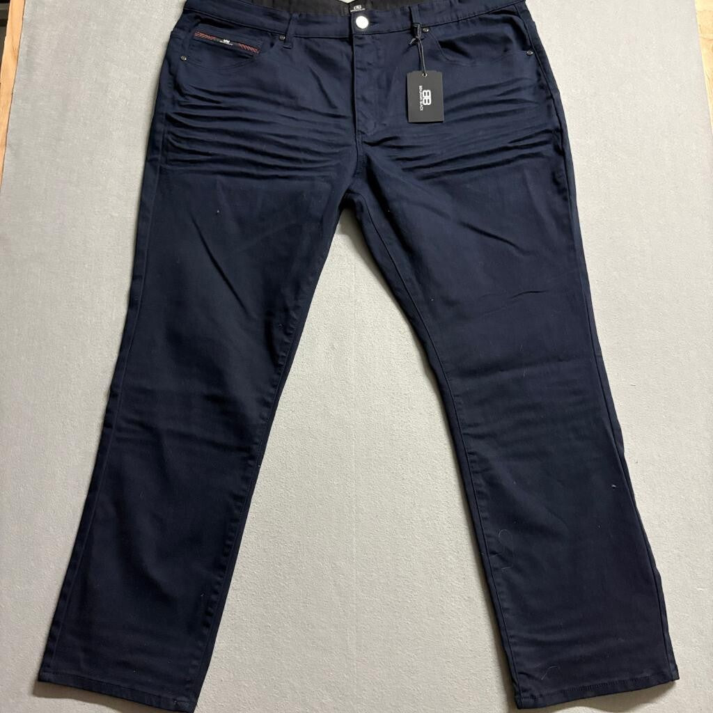 Benjamin Black Slim Jeans Mens 46x32 Navy Blue Stretch Denim Pants NWT