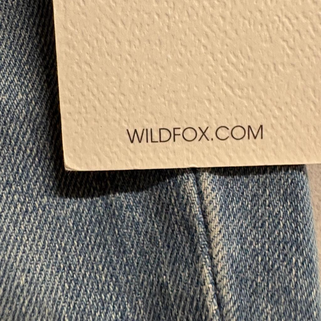 Wildfox Flare Jeans Womens 28 Blue Denim Distressed Bell Bottom Stretch NWT