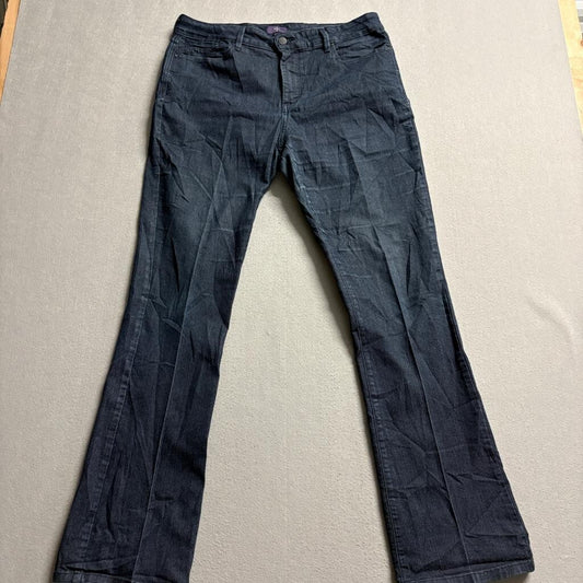 NYDJ Billie Bootcut Jeans Womens 14 Dark Wash Blue Lift Tuck Denim