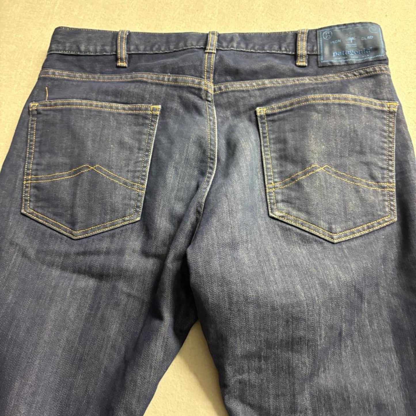 Patagonia Straight Fit Stretch Jeans Mens 32x34 Organic Cotton Blue Denim