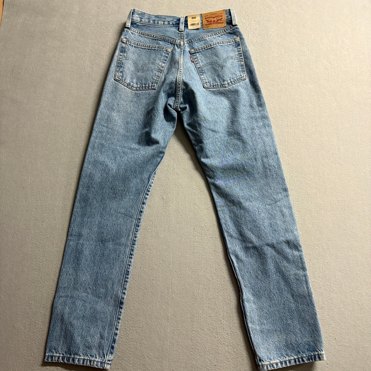 Levi's 501 Original High Rise Straight Leg Jeans Womens 24 x 30 Silver Stripe