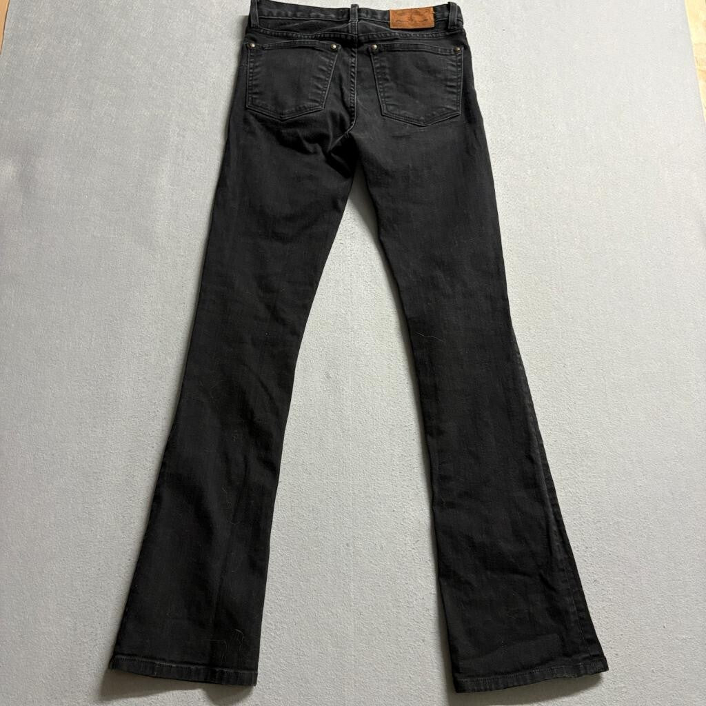 Hart N Dagger Women Black Bootcut Jeans Size 26 Made in USA Stretch Denim