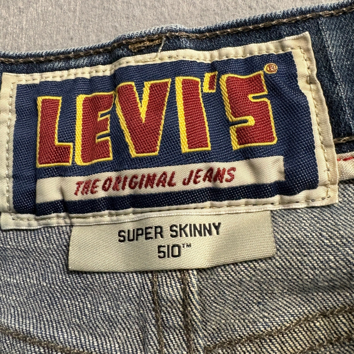 Levi's 510 Super Skinny Blue Denim Jeans Mens W34 L30 Medium Wash Stretch