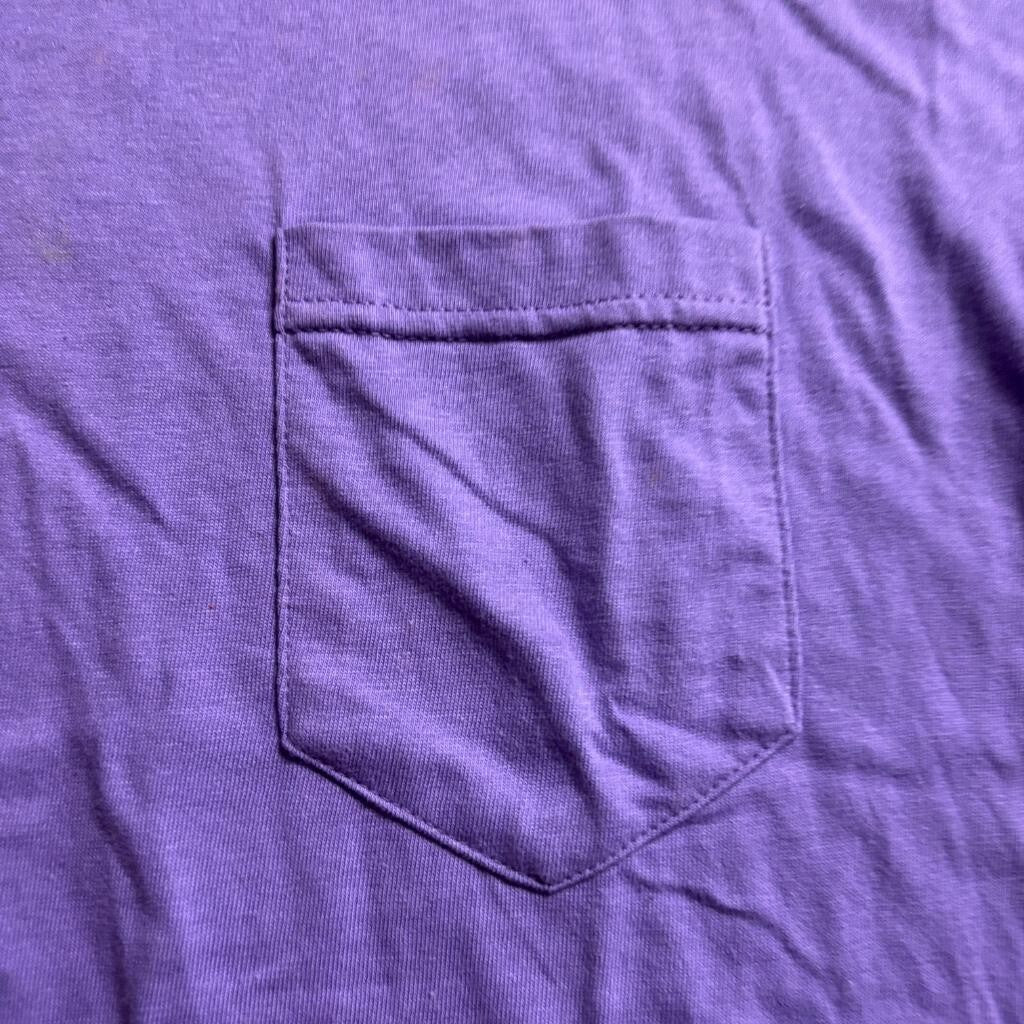 Vintage Key Elements Purple Pocket T-Shirt Mens Large 100% Cotton Made in USA