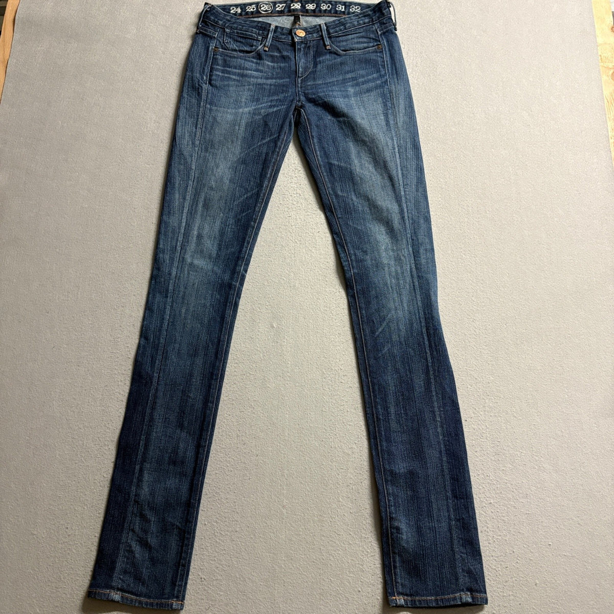 Earnest Sewn Harlan Slimmer 283 Womens Jeans Size 26 Dark Wash Made in USA