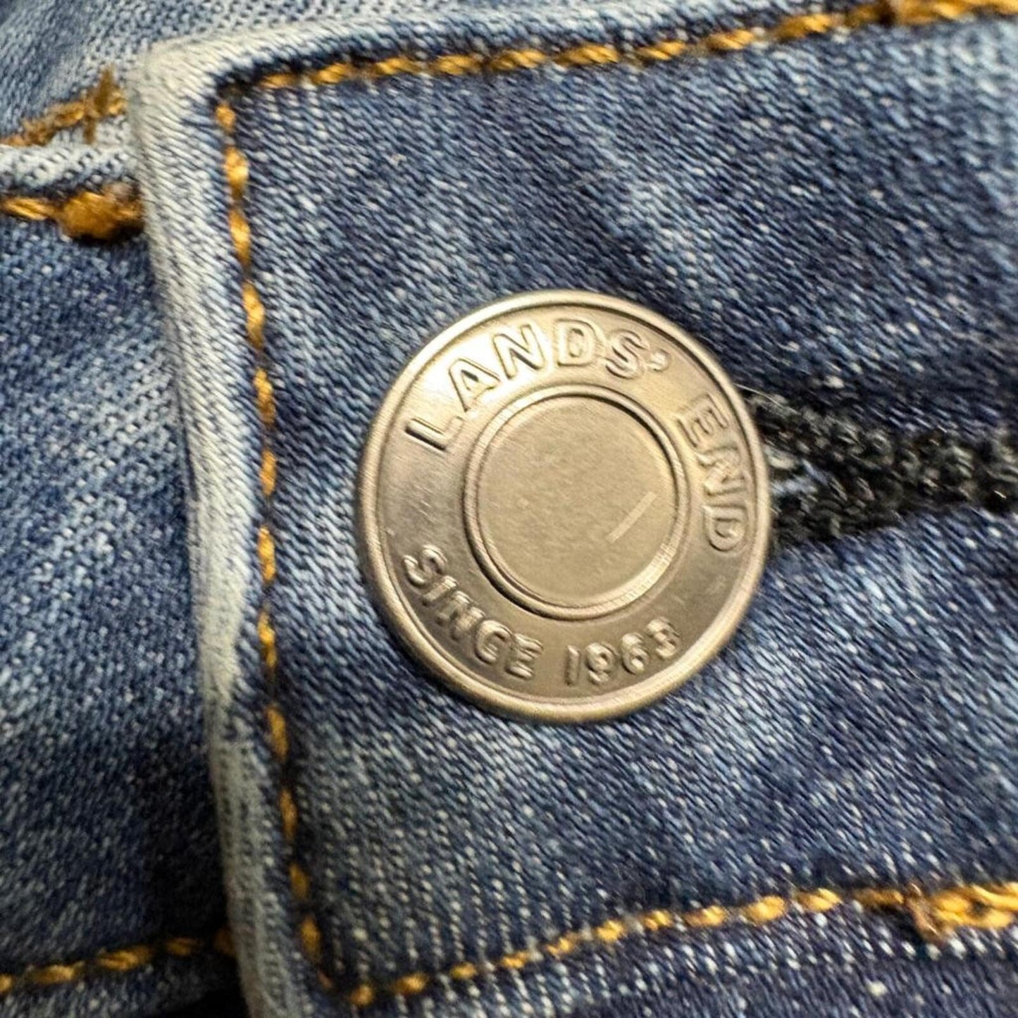 Lands End Mid Rise Curvy Bootcut Jeans Womens Size 6 Tall Blue Denim Stretch