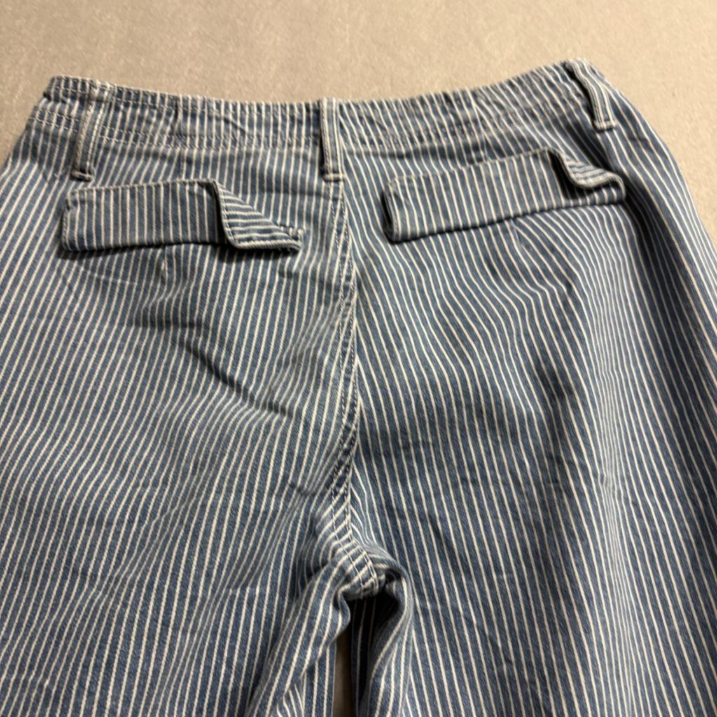 BBJ Los Angeles Carpenter Pants Womens Size 5 27 Blue White Striped Straight Leg