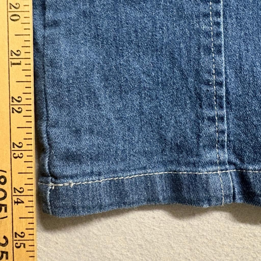 Unbranded Girls Wide Leg Jeans Size XS Blue Denim Elastic Waist Pull On Pants