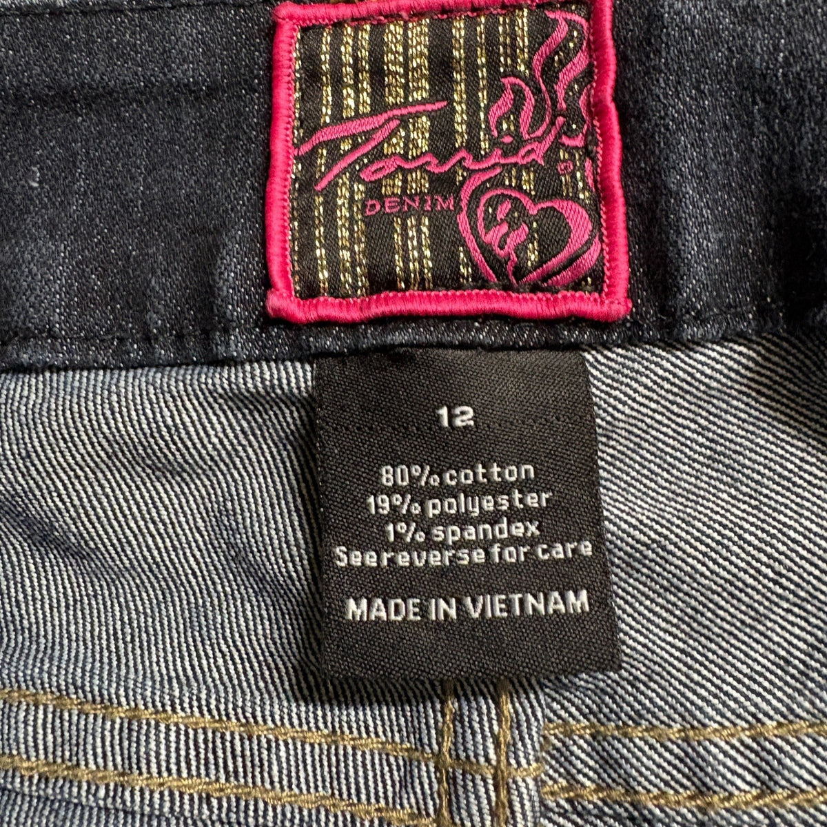 Torrid Denim Women's Size 12 Dark Wash Straight Ankle Stretch Jeans Rhinestone