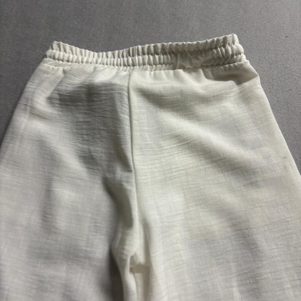 Duty Mot Fashion Express Womens White Linen Blend Drawstring Pants Size S