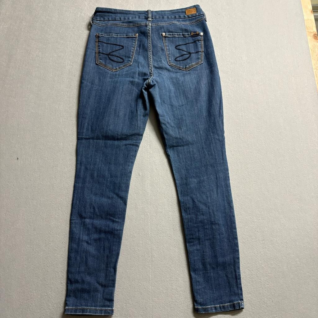 Seven7 Skinny Jeans Womens 8 Blue Denim Stretch Mid Rise Five Pocket