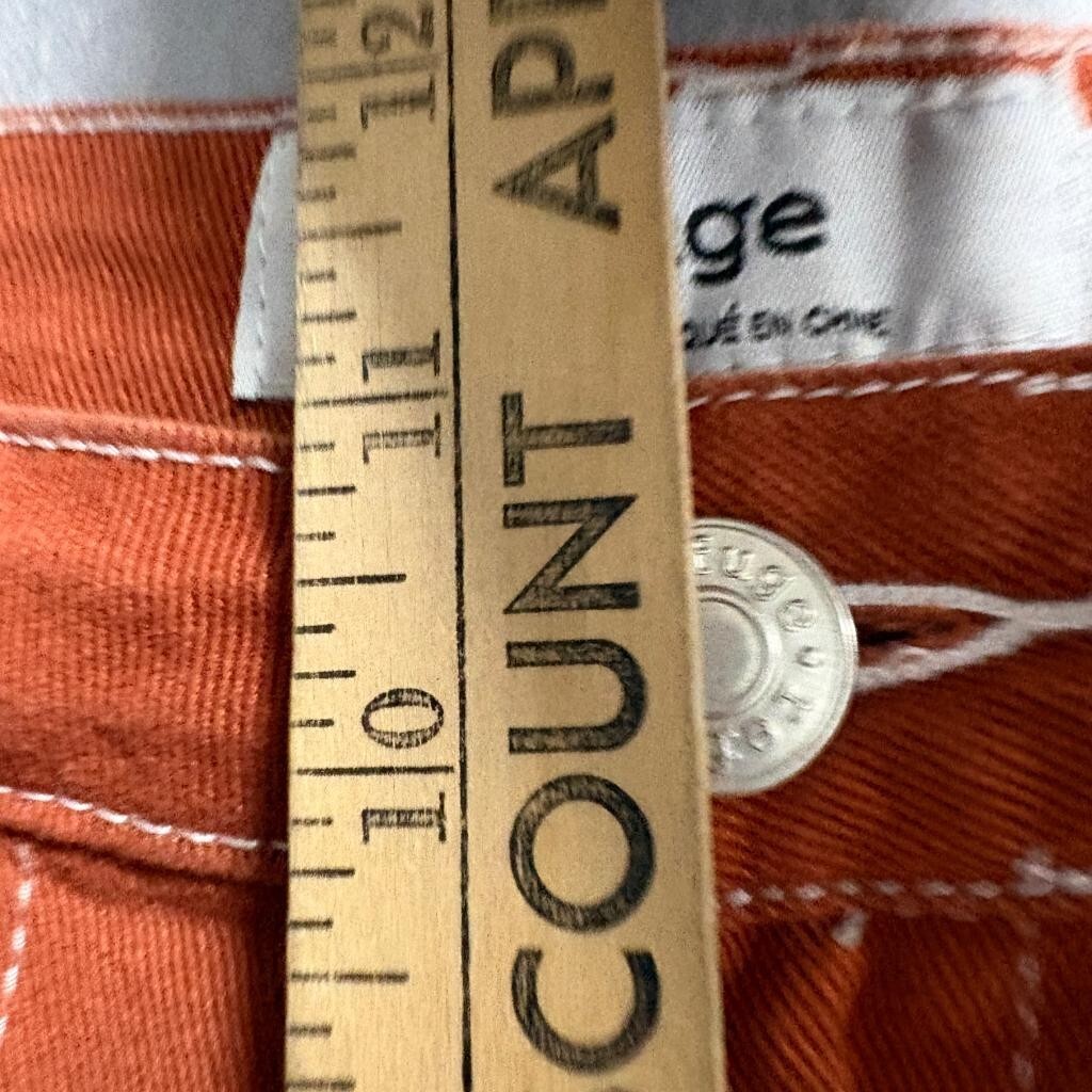 Refuge Carpenter Pants Womens Medium Rust Orange High Rise Straight Leg Utility