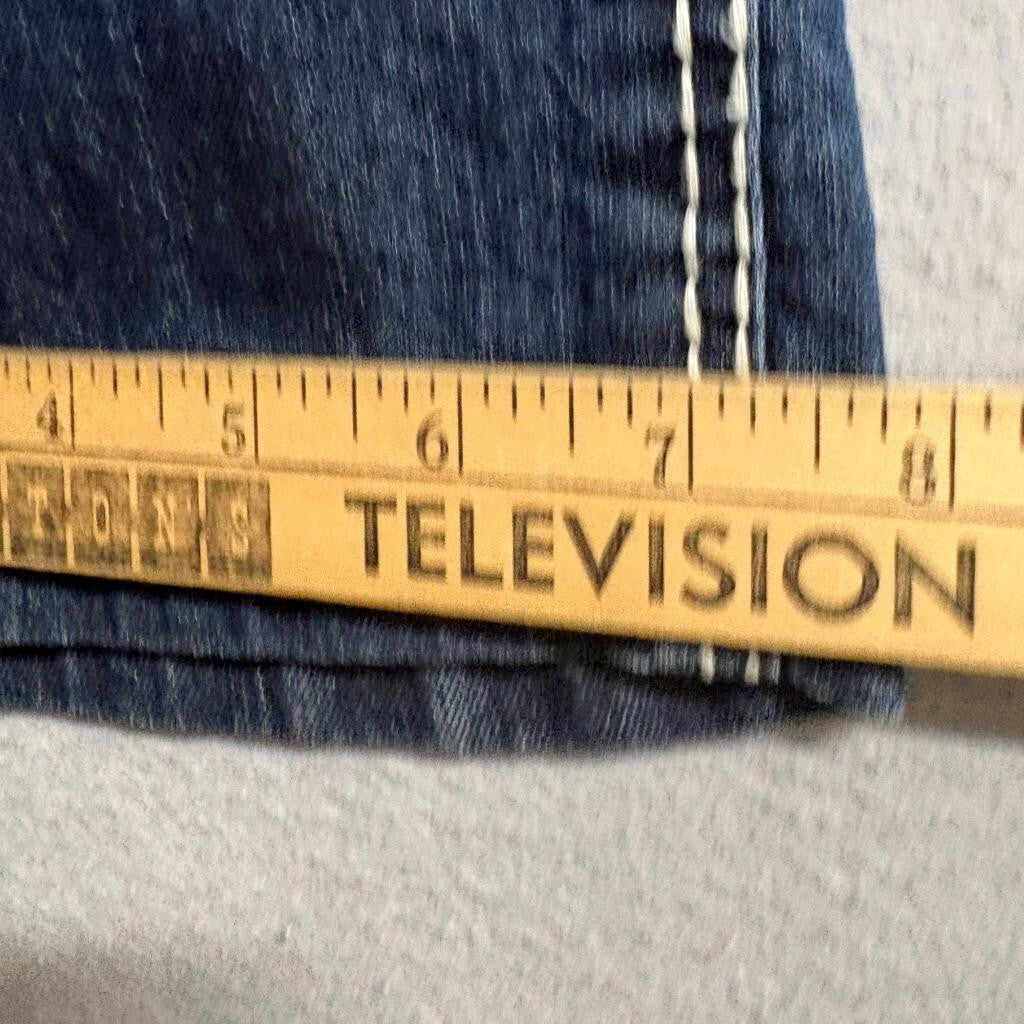 Cherokee Girls Bootcut Jeans Size 14 Dark Wash Thick Stitch Rhinestone Button