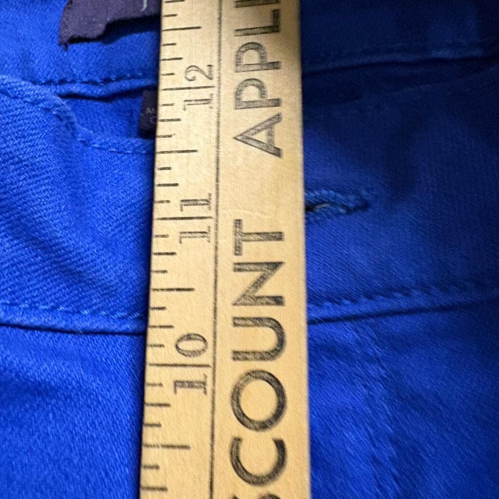 NYDJ Womens Pants Size 16 Blue Cotton Blend Stretch Cropped Straight Leg