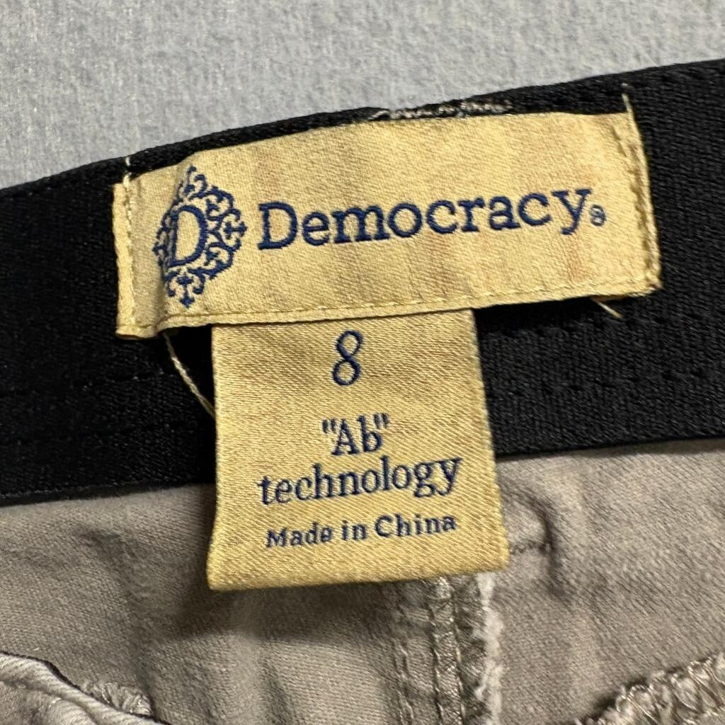Democracy Ab Technology Cargo Pants Womens Size 8 Beige Khaki Stretch Straight