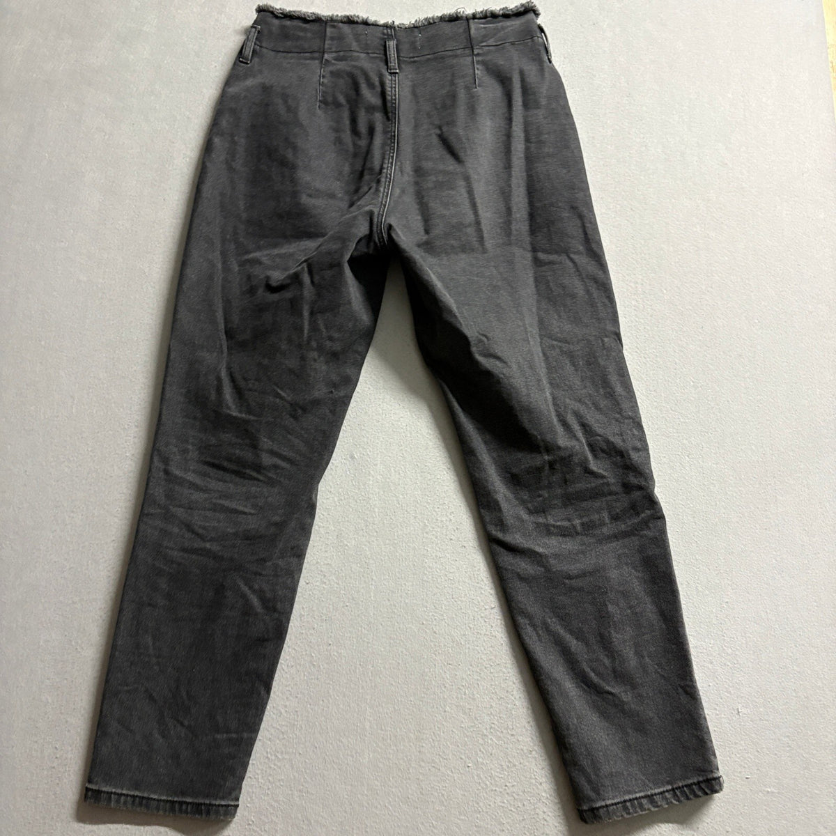 Garage Fray Waist Mom Jeans Womens Size 7 Black High Rise Tapered Denim