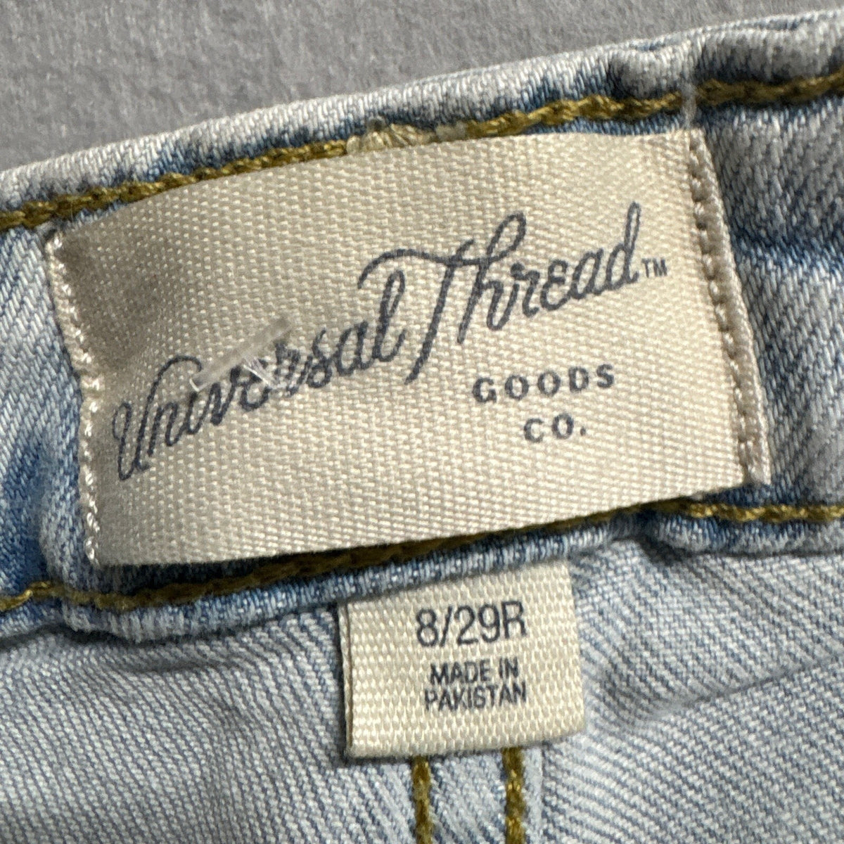 Universal Thread High Rise Slim Straight Jeans Womens 8/29R Light Wash Seamed