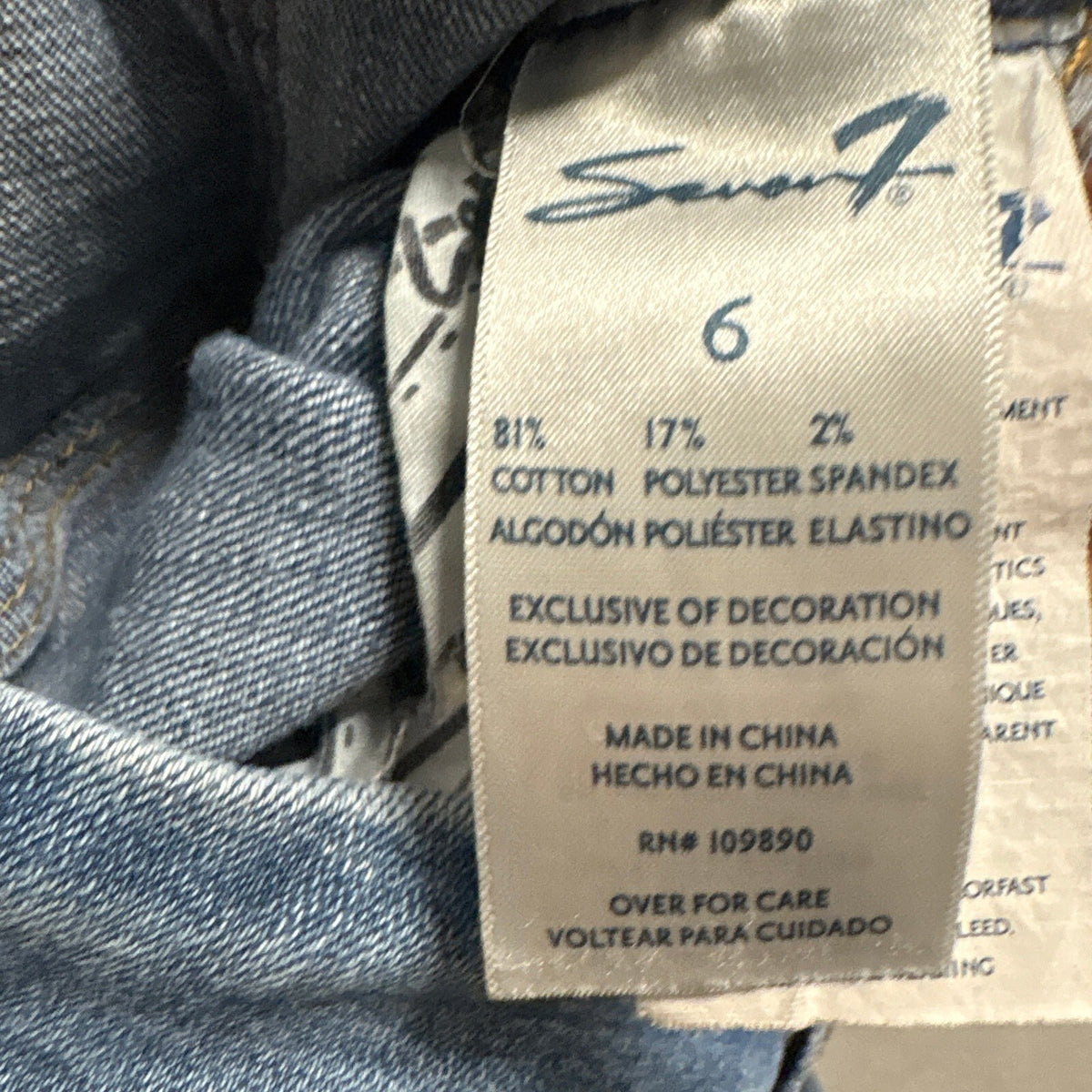 Seven7 Skinny Jeans Womens Size 6 Blue Denim Stretch Medium Wash