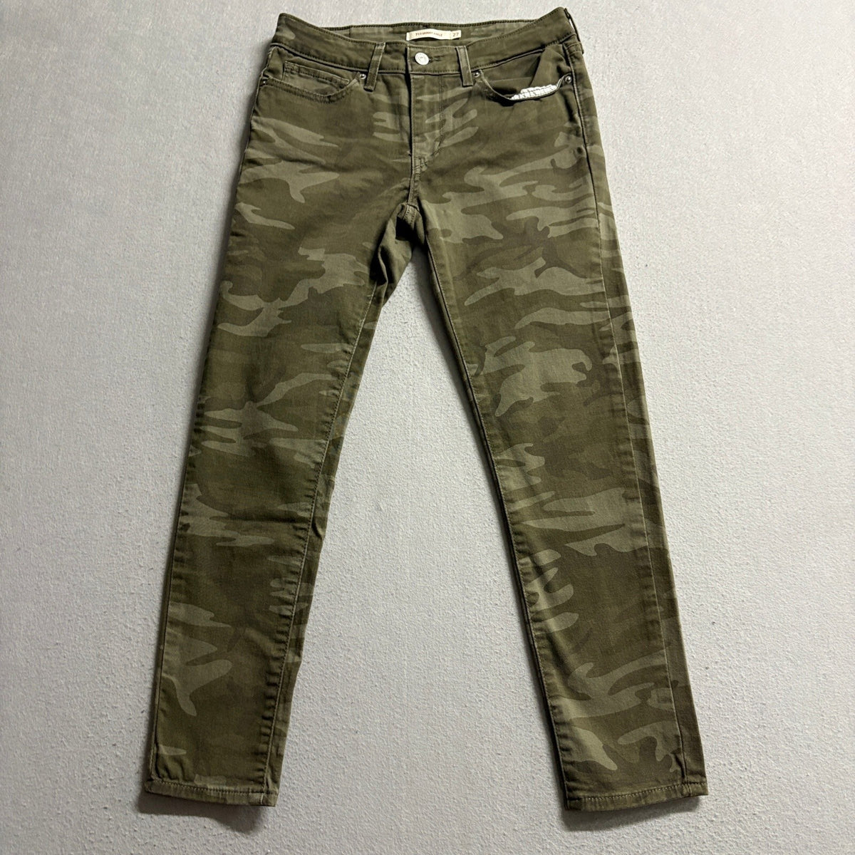 Levis 711 Skinny Ankle Jeans Womens 27 Green Camo Camouflage Stretch Denim Pants