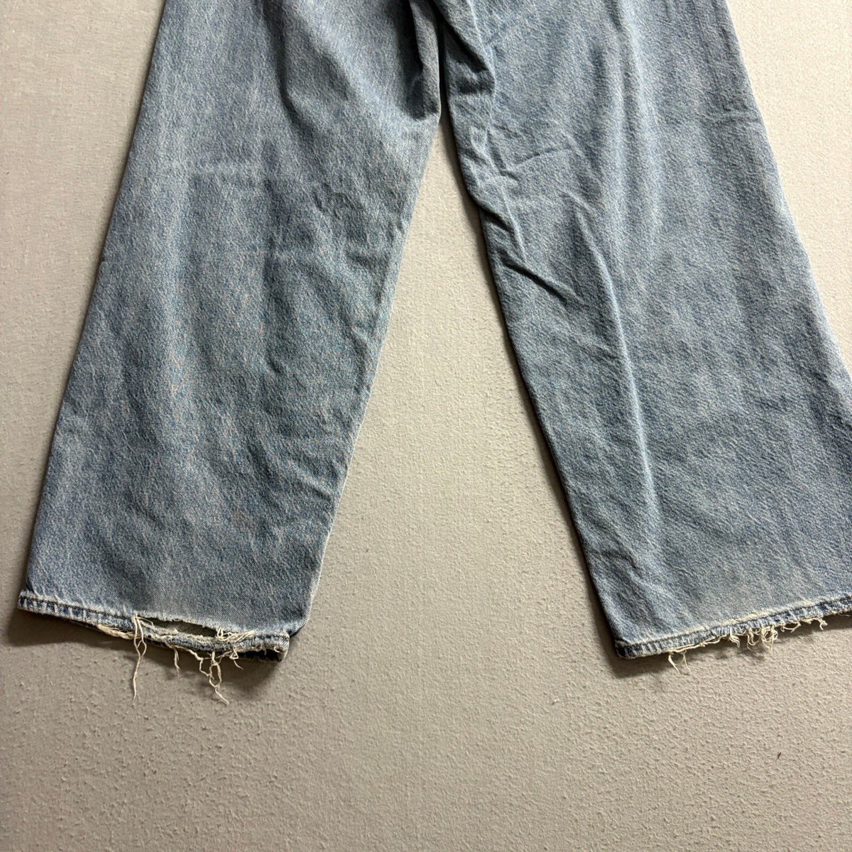 S.O.N.G. Wide Leg Jeans Womens Size 1/25 Blue Denim High Rise Distressed Hem