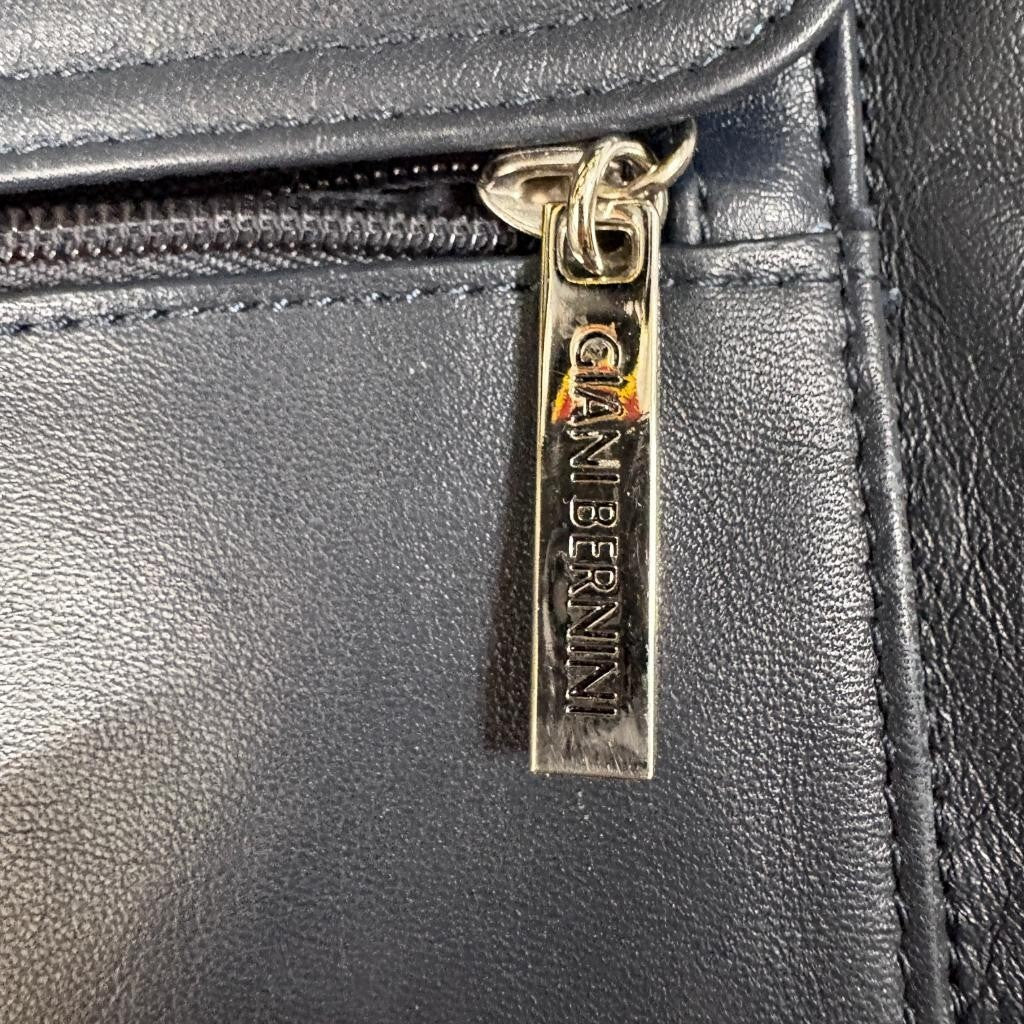Giani Bernini Black Leather Crossbody Bag Womens Medium Shoulder Purse