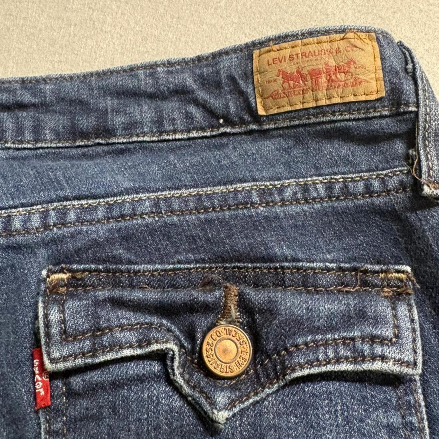 Levis 515 Bootcut Jeans Womens Size 7 Medium Blue Denim Flap Pocket Low Rise