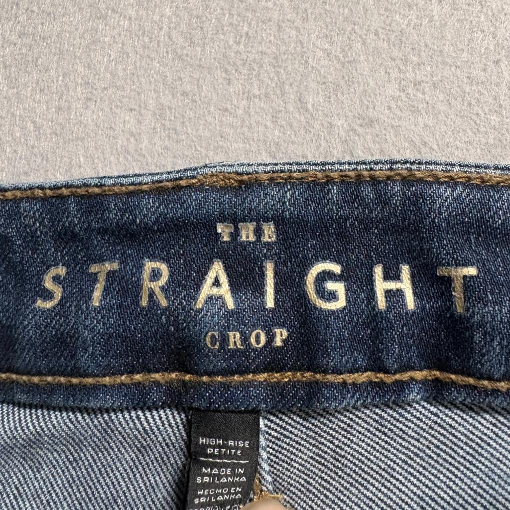 White House Black Market The Straight Crop Jeans Womens 4P High Rise Blue Denim