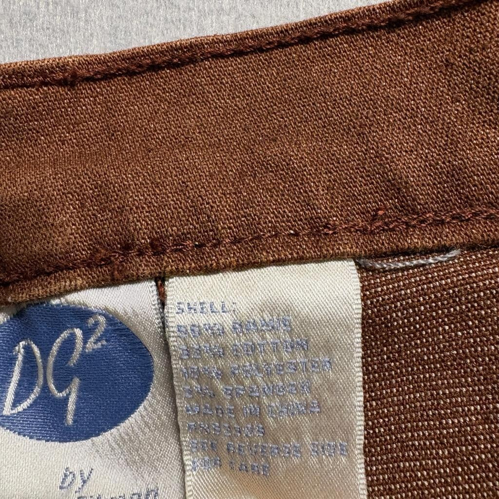 DG2 by Diane Gilman Studded Jeans Womens 12 Brown Stretch Denim Bootcut Flared